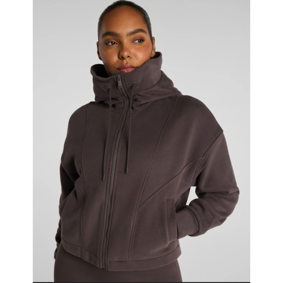 SPANX Jackets & Blazers - SPANX BoostUp Cotton Fleece Full
Zip Hoodie in Dark Cacao Size 2X Tall ~ NWOT
